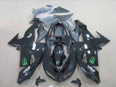 Carénages Moto Kawasaki ZX6R 2007-2008 - Noir Ninja Vert Monstre Vendre