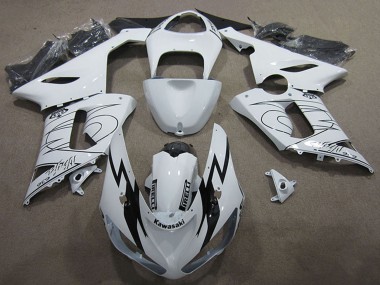 Kits Carénage Moto Kawasaki ZX6R 2005-2006 - Blanc Noir Vendre