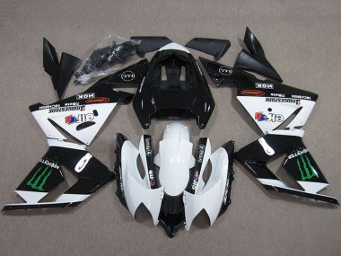 Carénages Moto Kawasaki ZX10R 2004-2005 - Noir Blanc Monstre Vendre