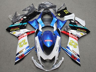 Carénages Moto Suzuki GSXR 600 2011-2024 - Bleu Blanc Rouge Noir Rockstar 22 Vendre