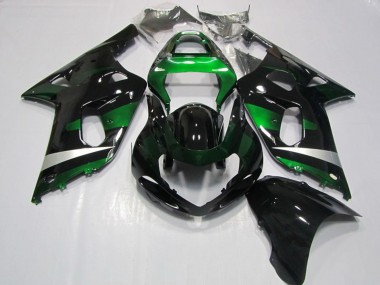 Carénages Moto Suzuki GSXR 750 2001-2003 - Noir Brillant Vert Argent Vendre