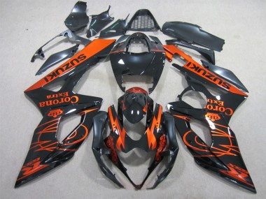 Carénages Moto Suzuki GSXR 1000 2005-2006 - Noir Brillant Orange Corona Extra Vendre