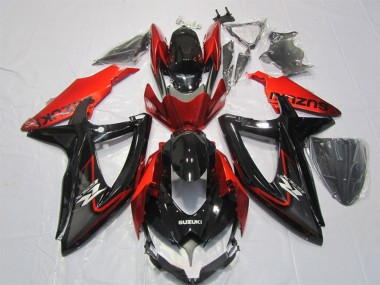 Carénage Moto Suzuki GSXR 1000 2007-2008 - Noir Brillant Rouge Vendre