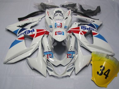 Carénages Moto Suzuki GSXR 1000 2009-2016 - Blanc Bleu Rouge Pepsi 34 Vendre