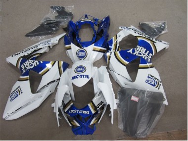Carénages Moto Suzuki GSXR 1000 2009-2016 - Blanc Bleu Lucky Strike Motul Vendre