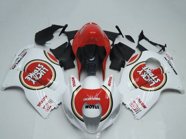 Carénages Moto Suzuki GSXR 1300 Hayabusa 1996-2007 - Blanc Rouge Lucky Strike Motul Vendre
