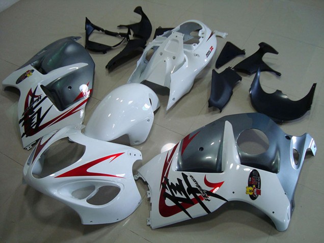 Carénages Moto Suzuki GSXR 1300 Hayabusa 1996-2007 - Blanc Rouge Gris Mat
