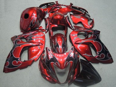 Carénages Moto Suzuki GSXR 1300 Hayabusa 2008-2020 - Rouge Noir Flamme Vendre