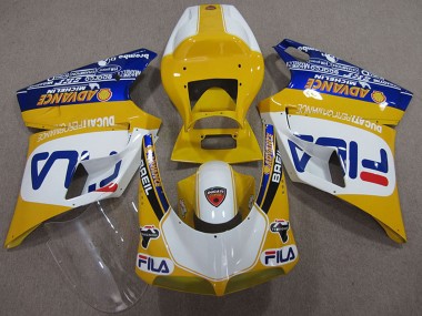 Carénages Moto Ducati 748 1993-2005 - Jaune Blanc Bleu Fila Vendre