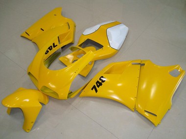 Carénage Moto Ducati 748 1993-2005 - Blanc Jaune Vendre