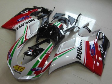 Carénages Moto Ducati 1098 2007-2014 - Rouge Blanc Noir Vert Tim 46 Vendre