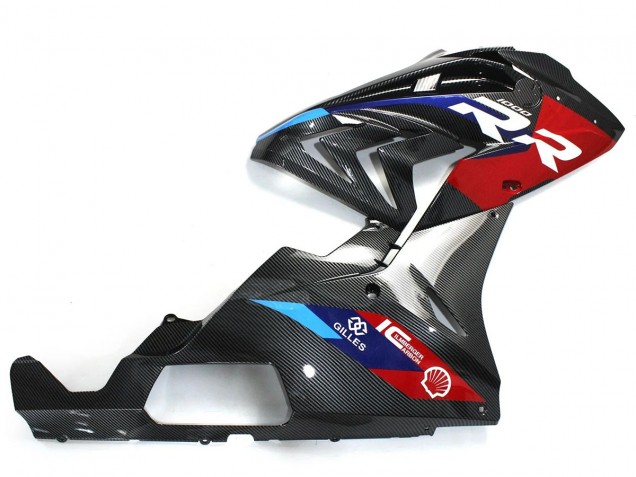 Carénages Moto BMW S1000RR 2015-2016 - Bleu Rouge Fibre de Carbone