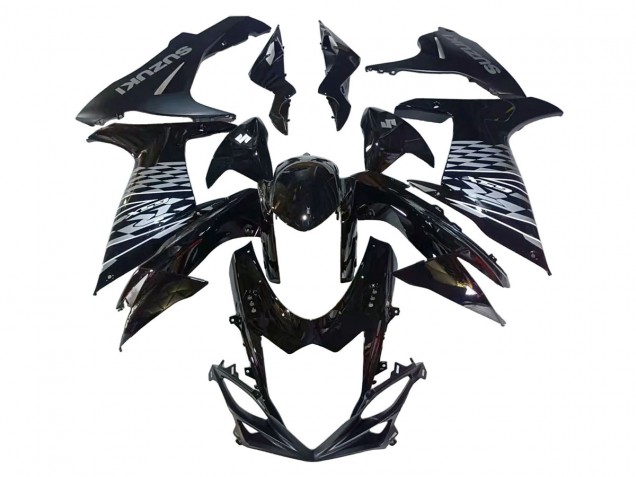 Carénages Moto Suzuki GSXR 600/750 2011-2024 - Noir Brillant Argent