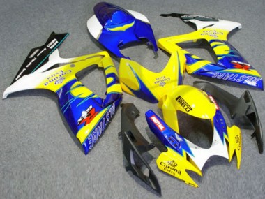 Carénages Moto Suzuki GSXR 600/750 2006-2007 - Blanc Bleu Jaune Corona Alstare Vendre
