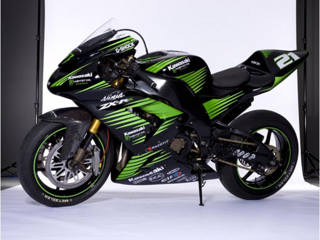 Carénages Moto Kawasaki ZX10R 2006-2007 - Noir Brillant Vert Blanc