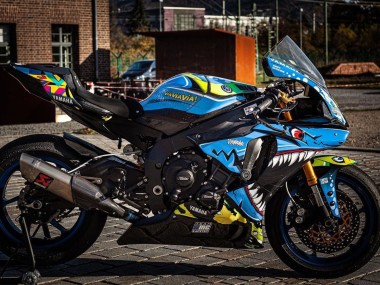 Carénages Moto Yamaha YZF R1 2015-2019 - Bleu Jaune Requin Vendre